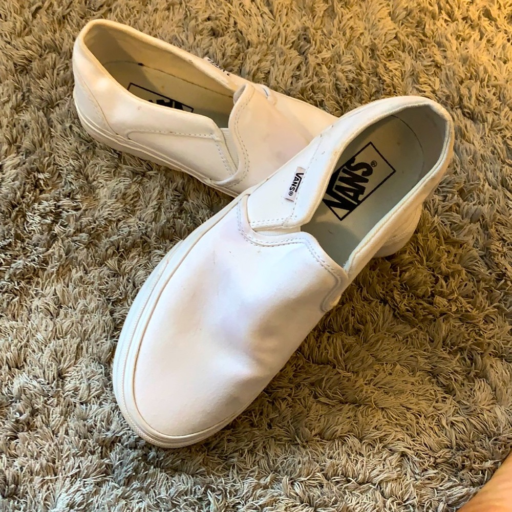 white slip on vans! worn once